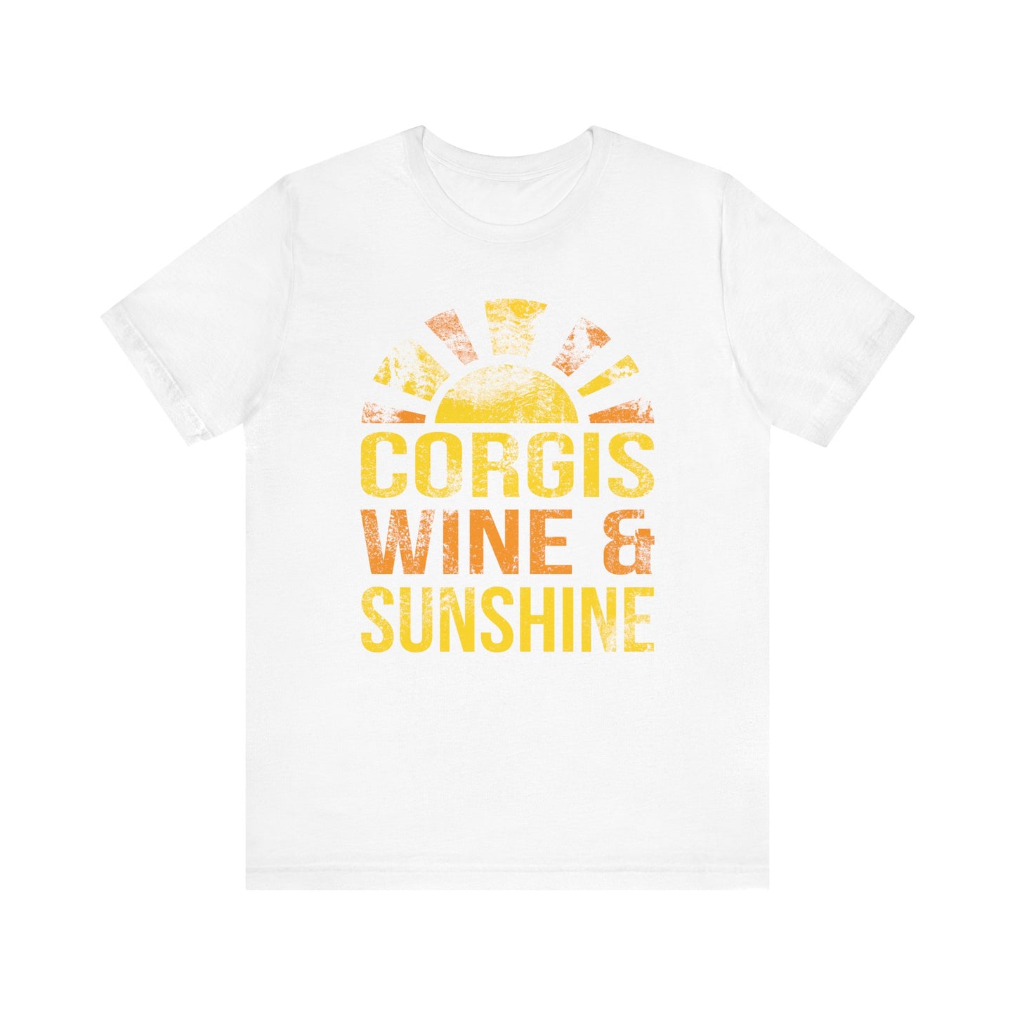 Corgi T-shirt Wine & Sunshine (Distressed)