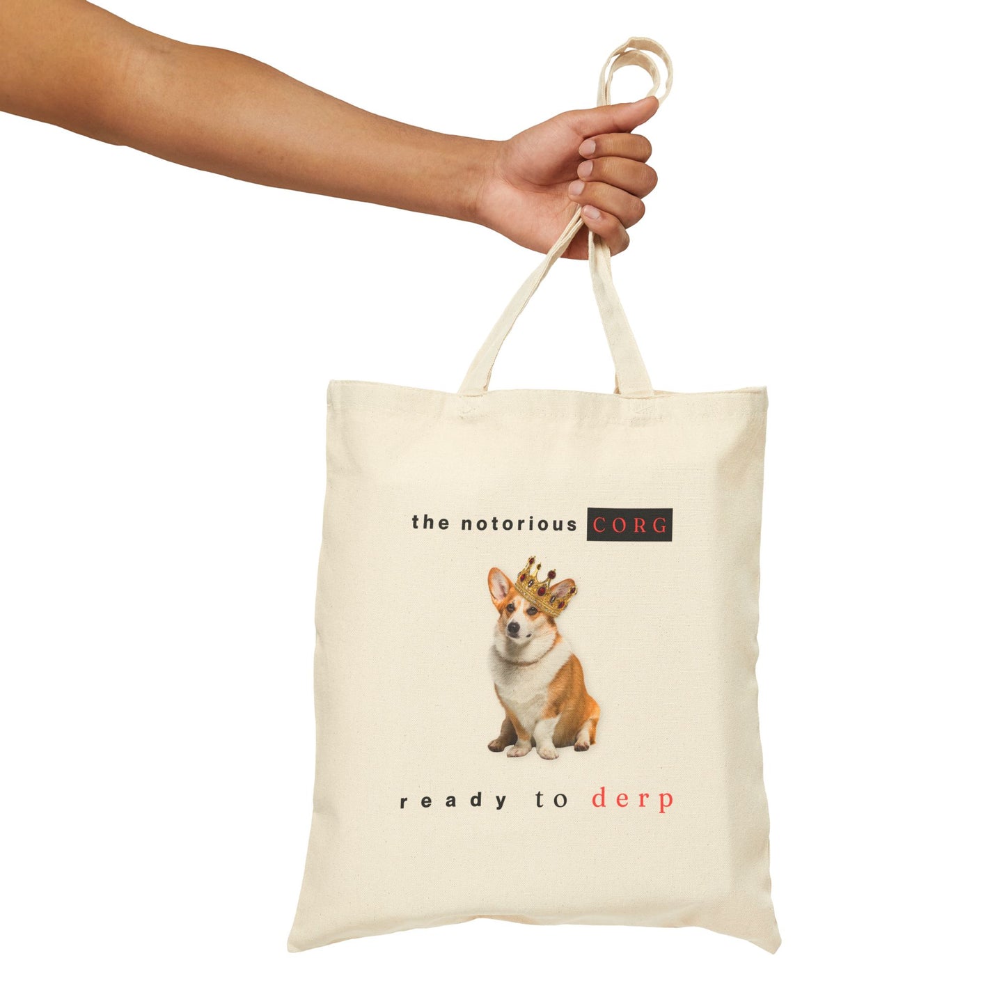 Corgi Canvas Tote Bag Notorious Derp
