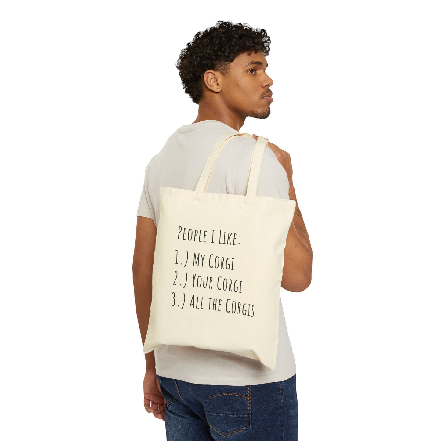 Corgi Canvas Tote Bag People I Like