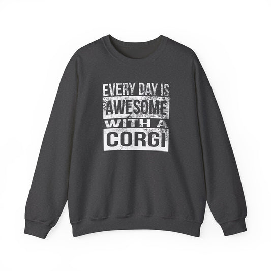 Corgi Sweatshirt Every Day is Awesome (Distressed)