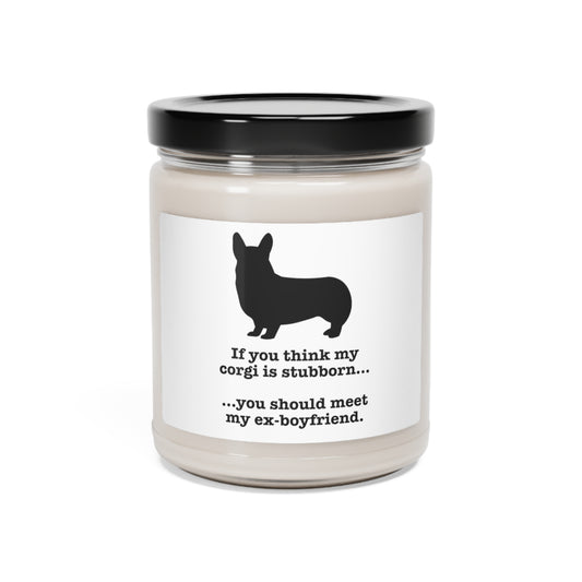 Stubborn Pembroke Welsh Corgi I Hate My Ex Boyfriend Soy Organic Scented Candle