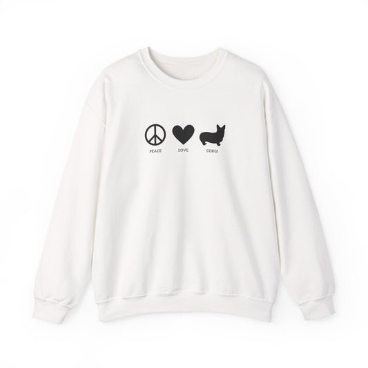 Corgi Sweatshirt Peace & Love