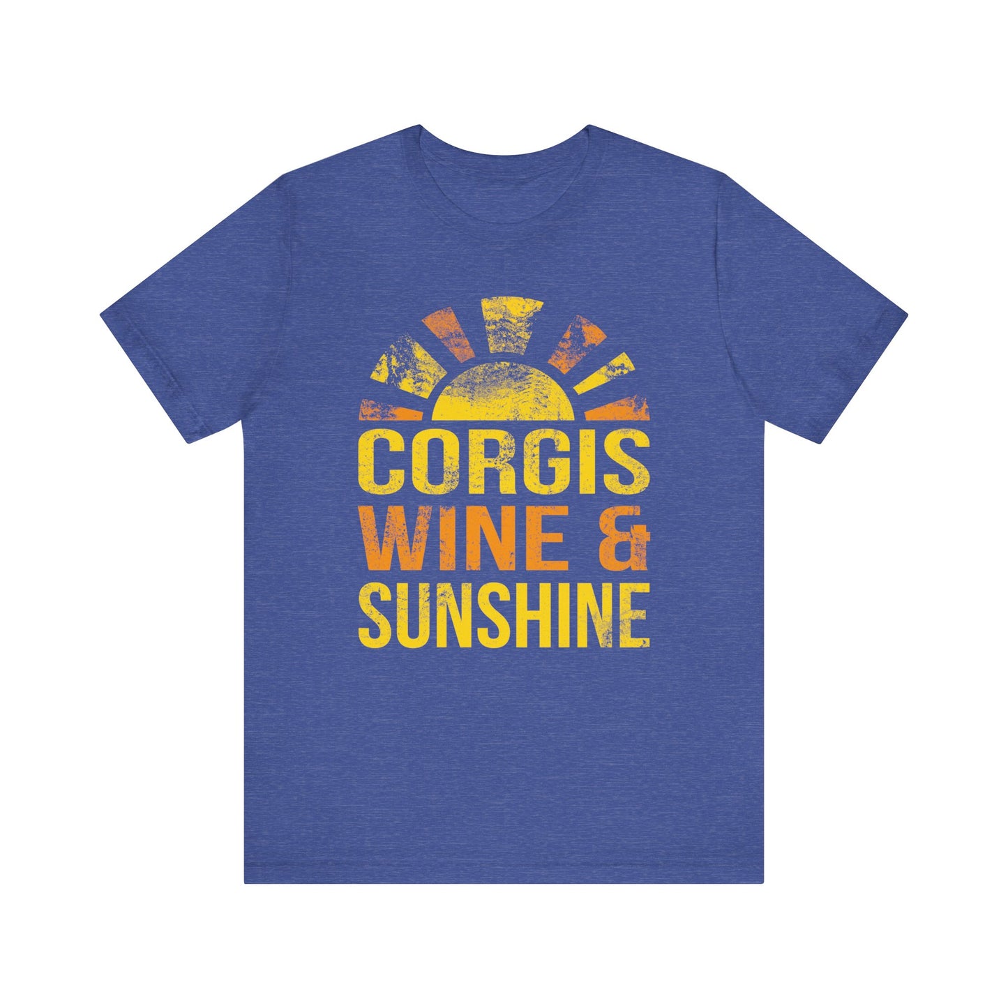 Corgi T-shirt Wine & Sunshine (Distressed)