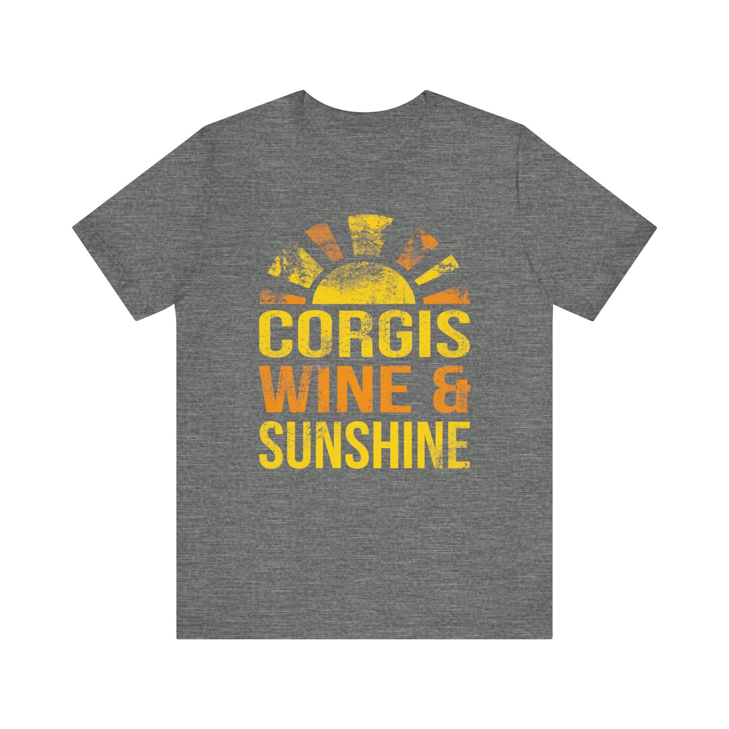 Corgi T-shirt Wine & Sunshine (Distressed)
