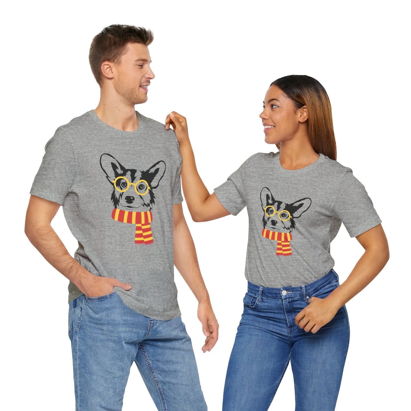 Corgi T-shirt Glasses & Scarf