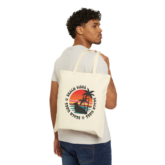 Corgi Canvas Tote Bag Beach Vibes