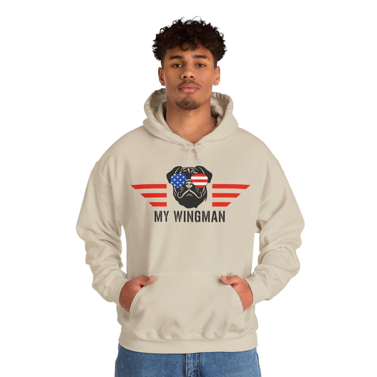Pug Hoodie Wingman