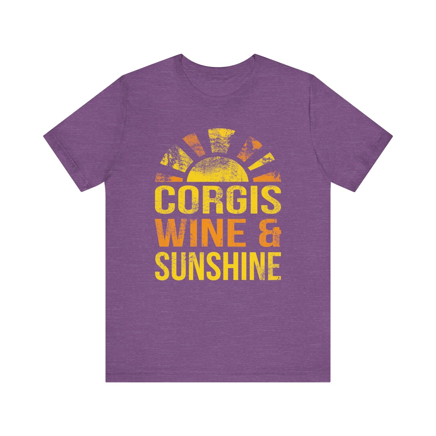 Corgi T-shirt Wine & Sunshine (Distressed)