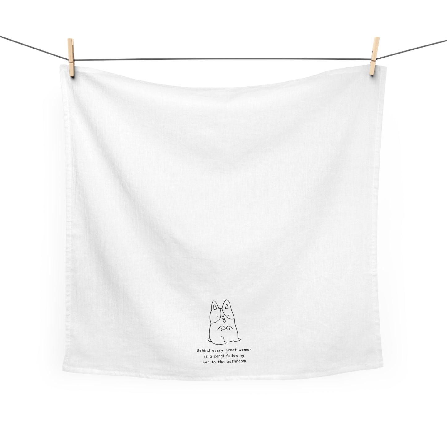Corgi Hand Towel Behind a Great Woman