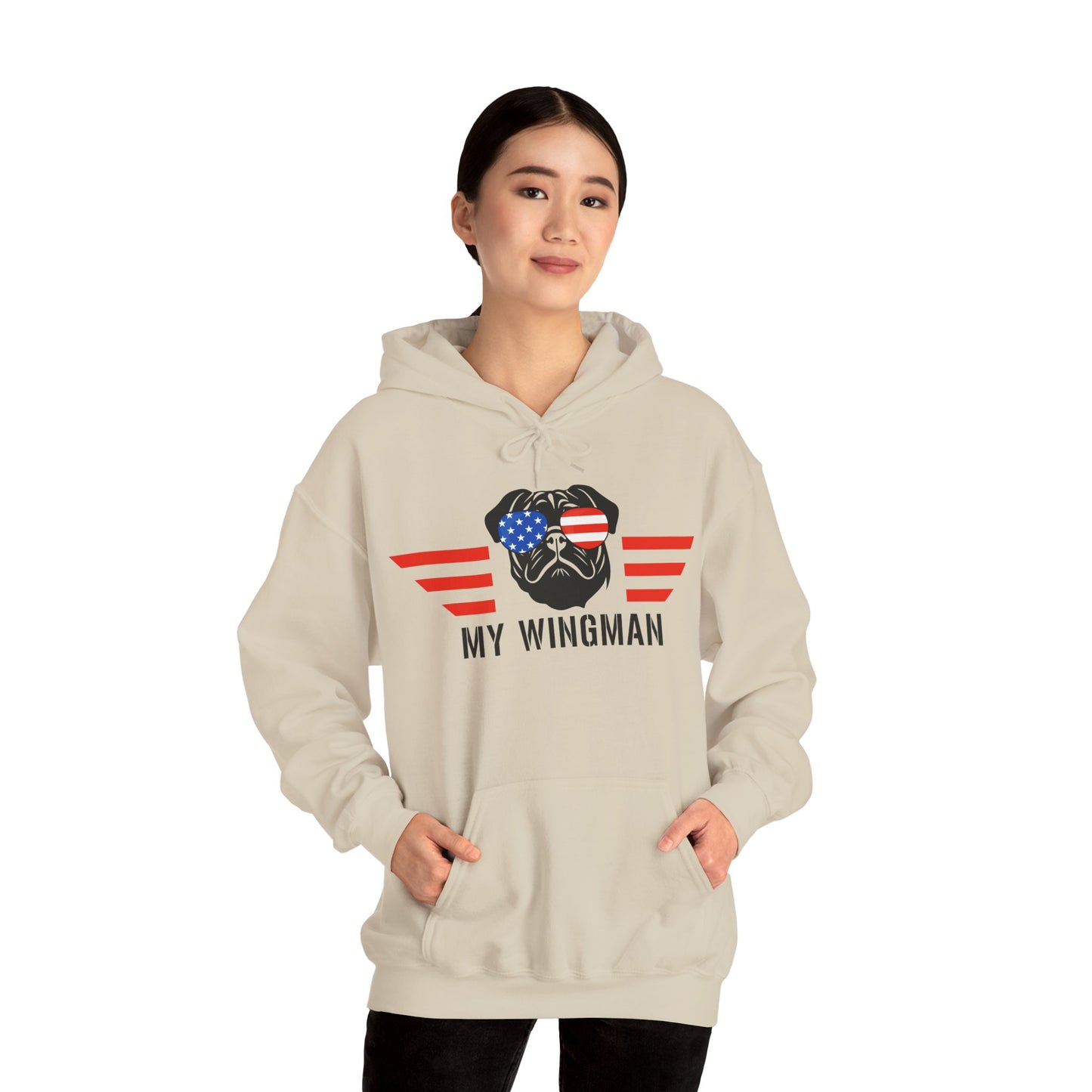 Pug Hoodie Wingman