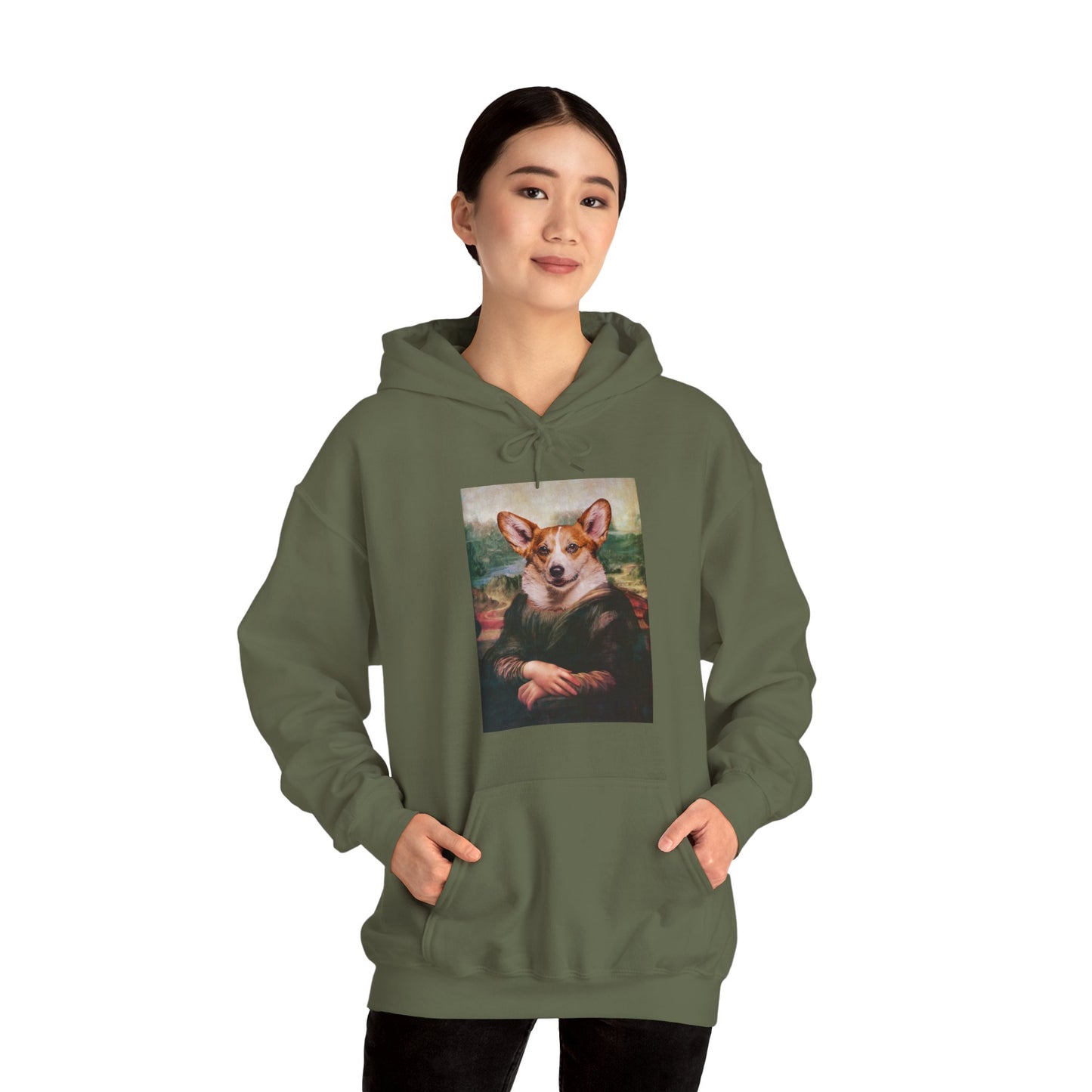 Corgi Hoodie - Mona Lisa