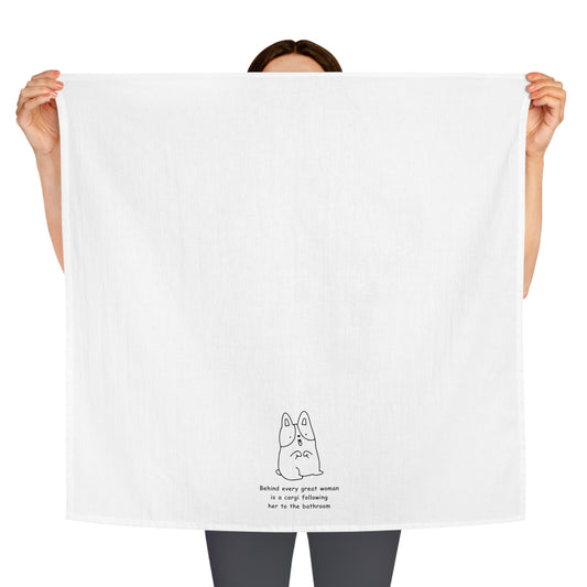 Corgi Hand Towel Behind a Great Woman