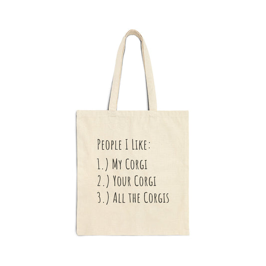 Corgi Canvas Tote Bag People I Like