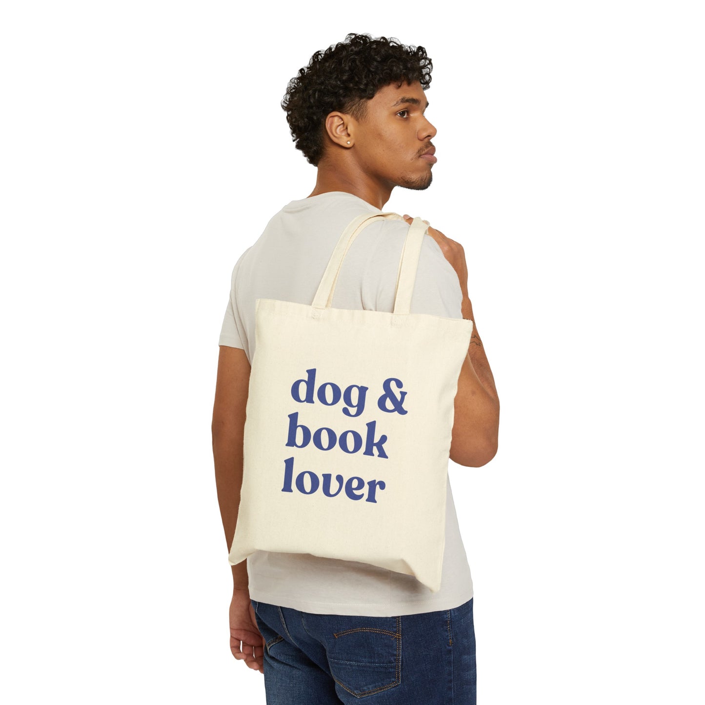 Dog Canvas Tote Bag Book Lover