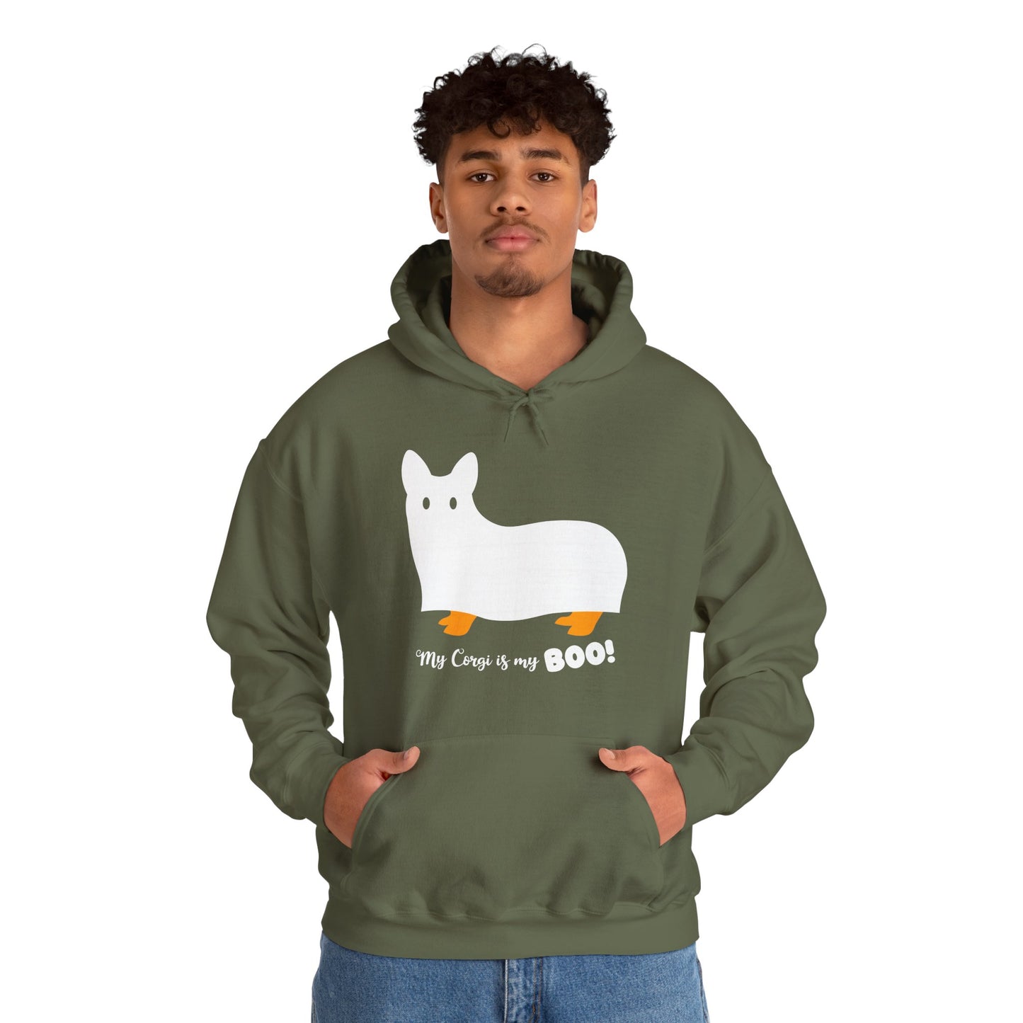 Corgi Hoodie Halloween BOO