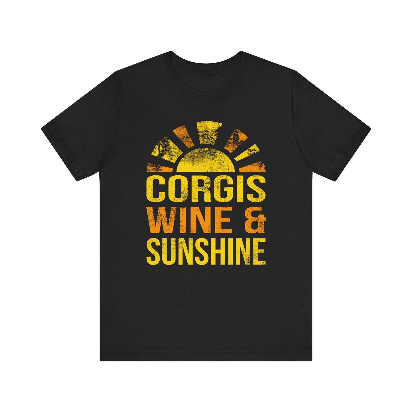 Corgi T-shirt Wine & Sunshine (Distressed)
