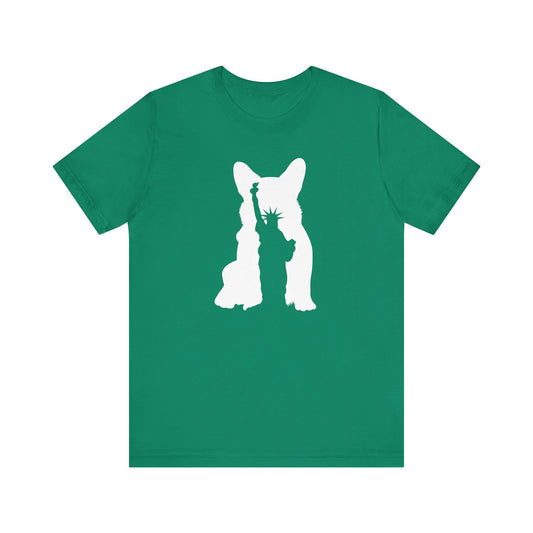 Corgi T-shirt Statue of Liberty