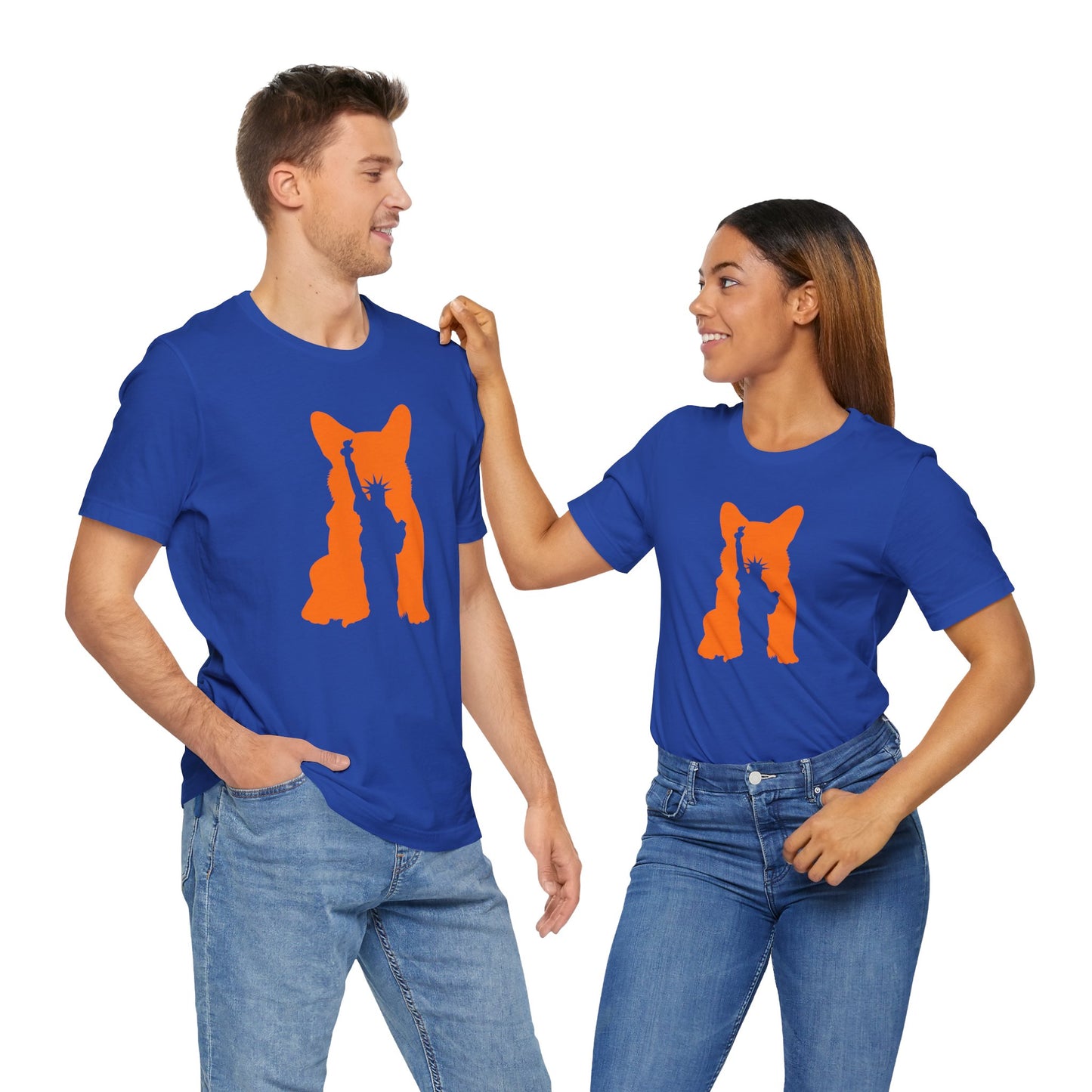Corgi T-shirt Statue of Liberty