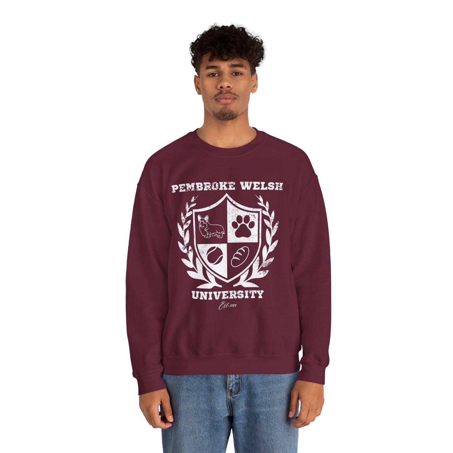 Corgi Sweatshirt Pembroke Welsh University (Distressed)