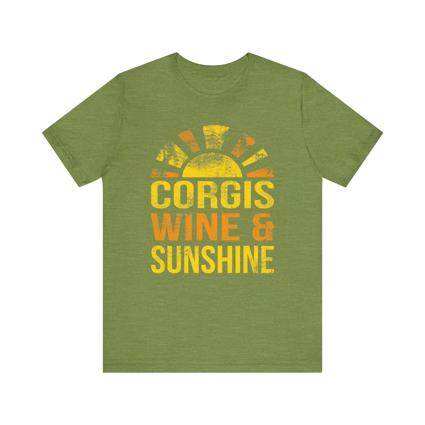 Corgi T-shirt Wine & Sunshine (Distressed)