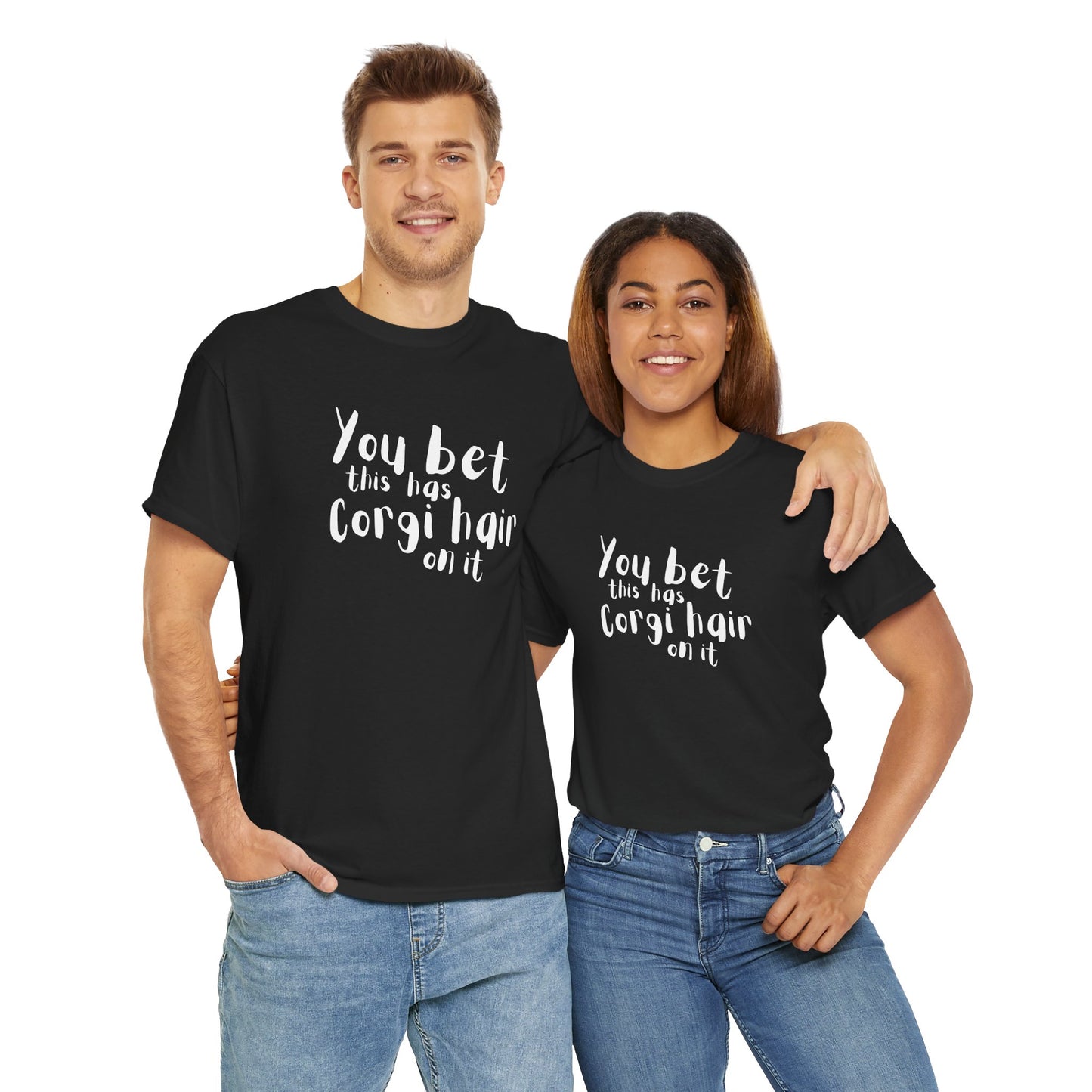 Corgi T-shirt Has Hair On It