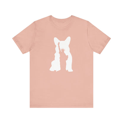 Corgi T-shirt Statue of Liberty