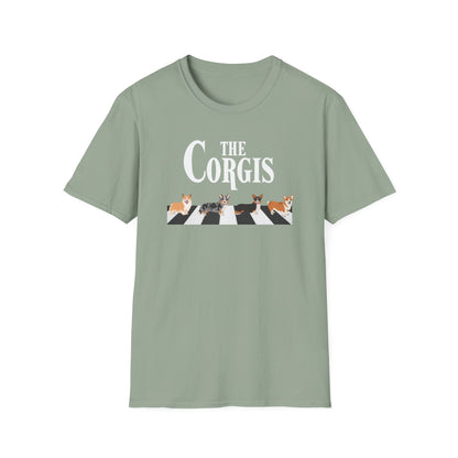 Corgi T-Shirt Crossing Road