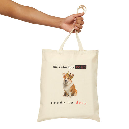 Corgi Canvas Tote Bag Notorious Derp