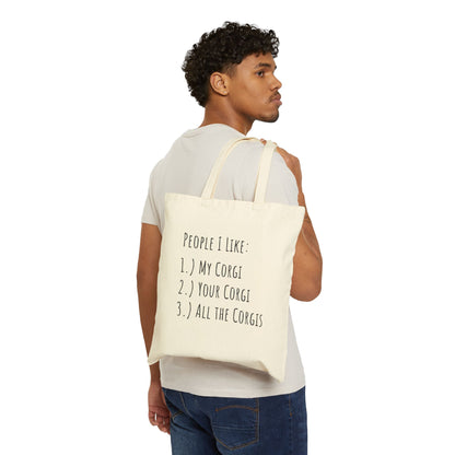 Corgi Canvas Tote Bag People I Like