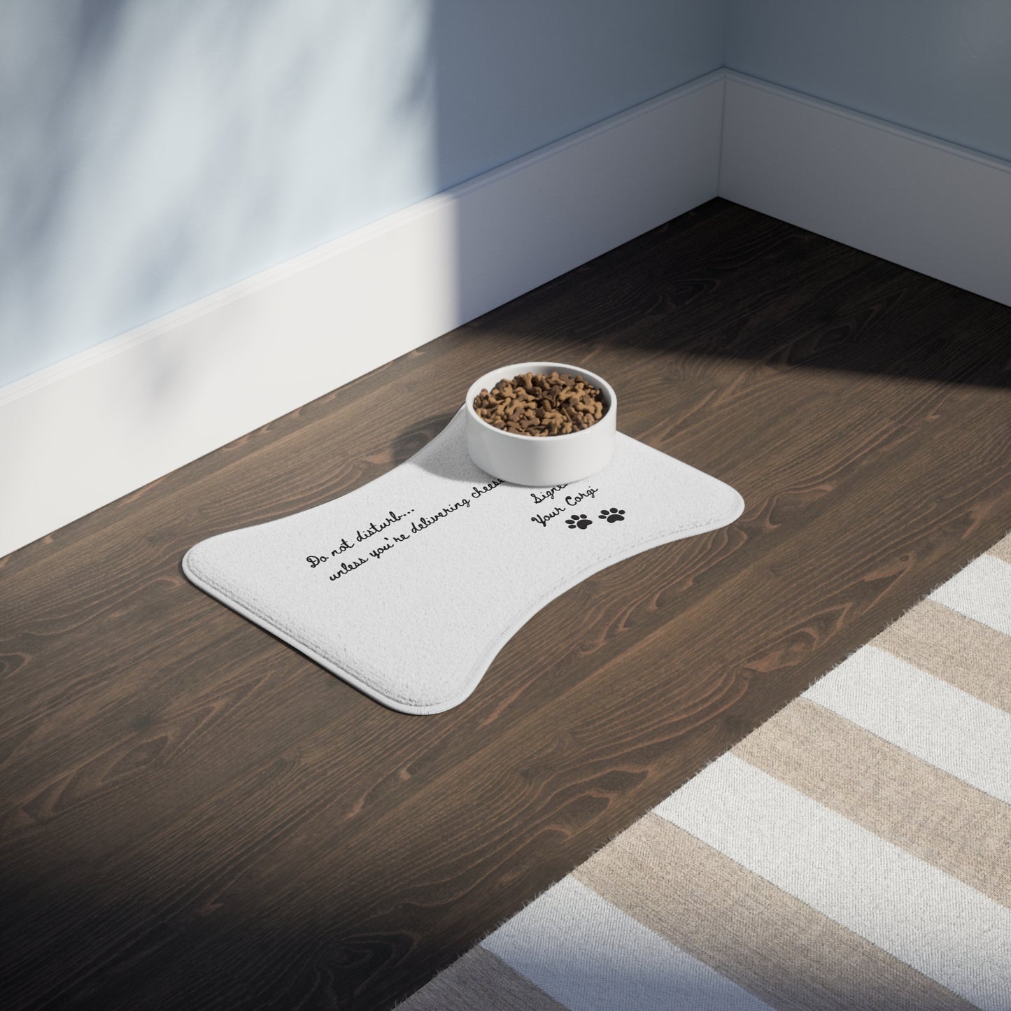 Corgi Dinner Mat Cheese Please