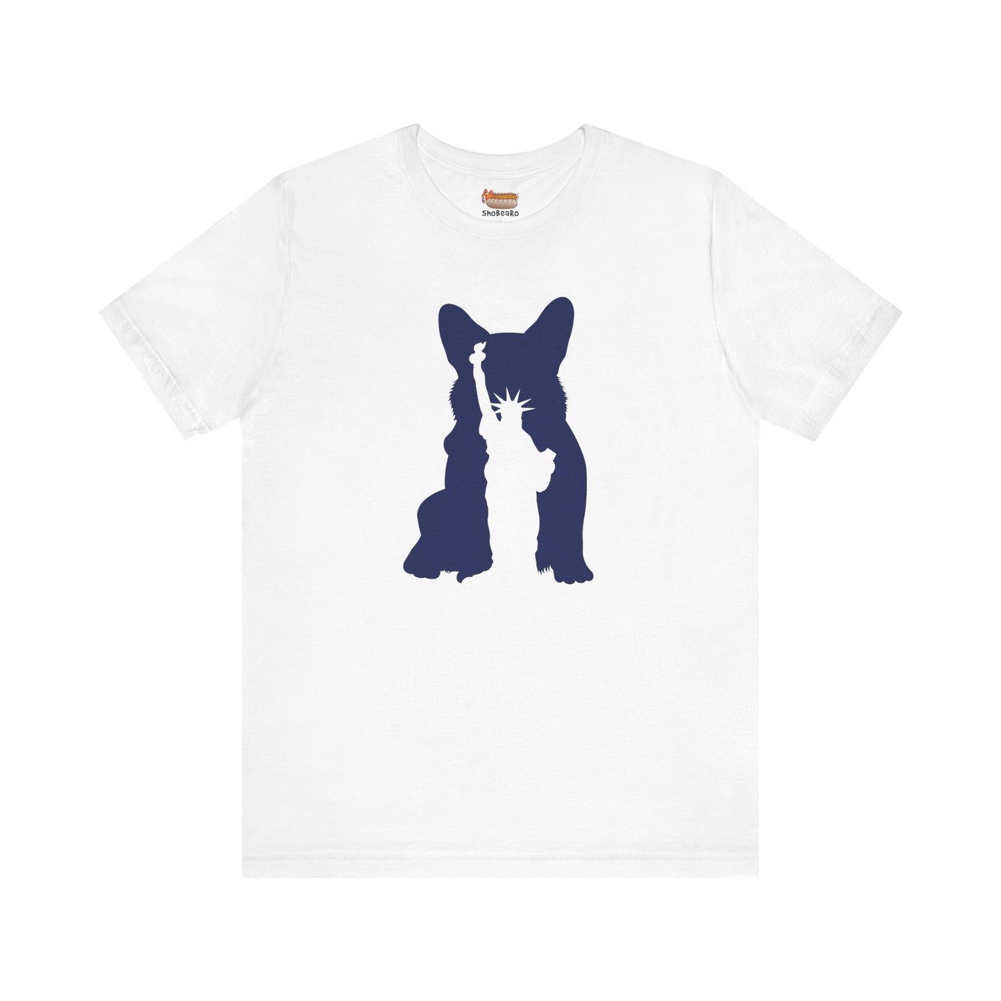 Corgi T-shirt Statue of Liberty