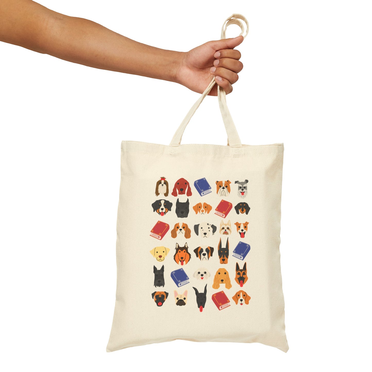 Dog Canvas Tote Bag Book Lover