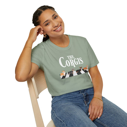 Corgi T-Shirt Crossing Road