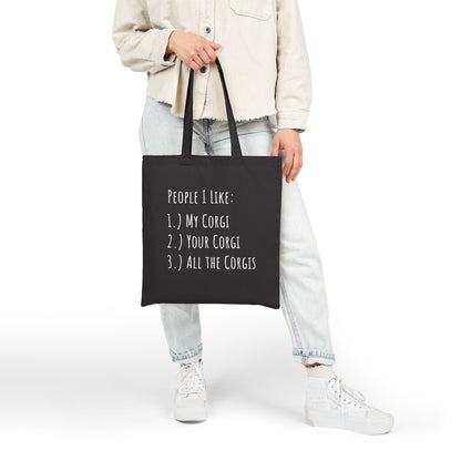 Corgi Canvas Tote Bag People I Like