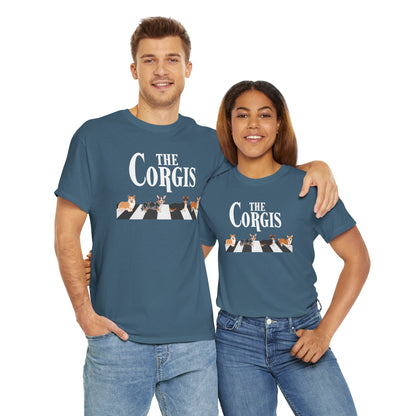 Corgi T-shirt Crossing Road