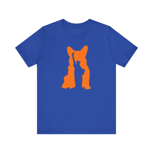 Corgi T-shirt Statue of Liberty