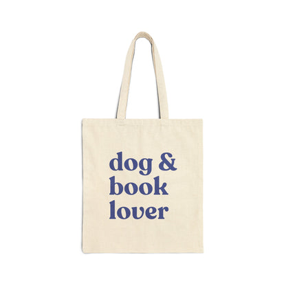 Dog Canvas Tote Bag Book Lover