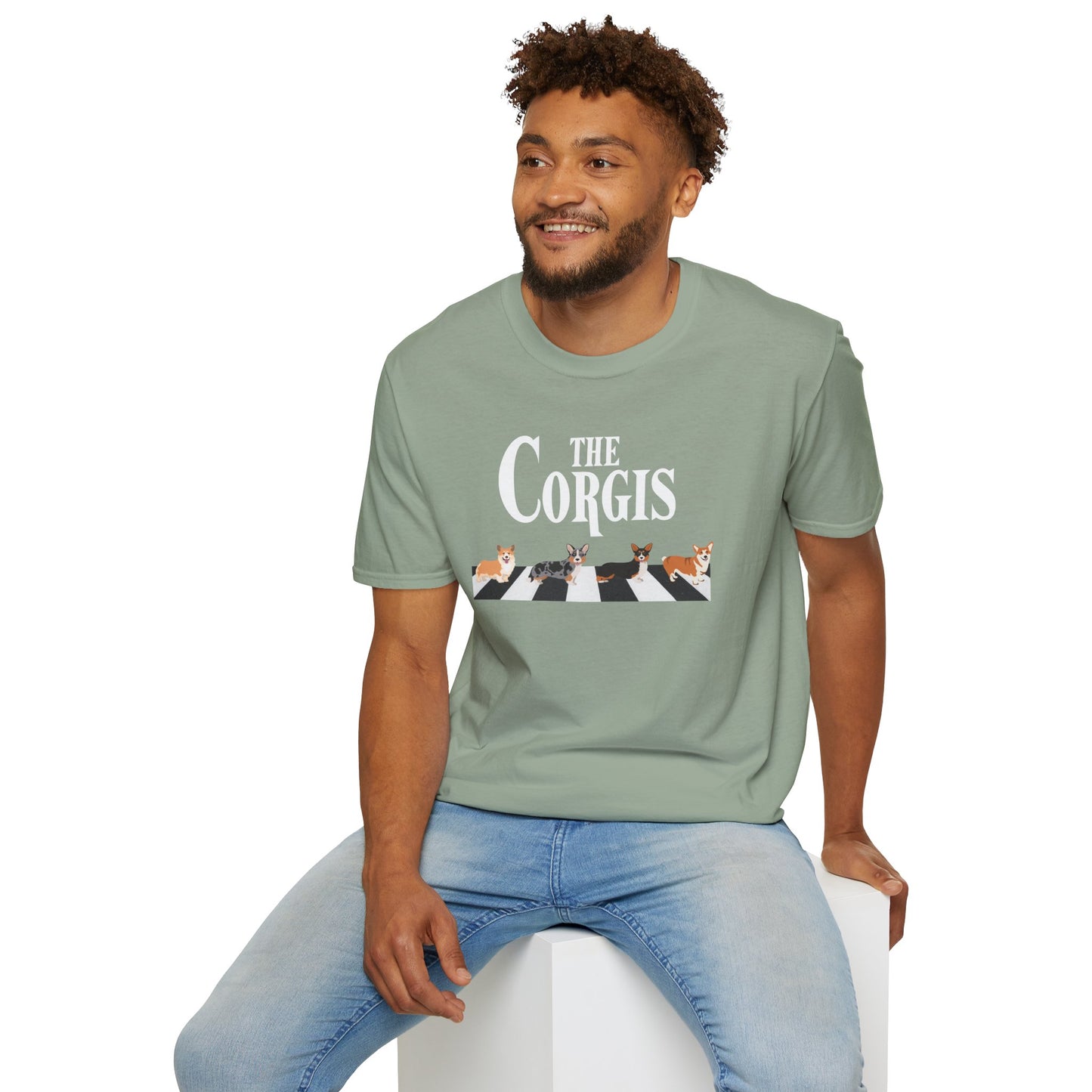 Corgi T-Shirt Crossing Road