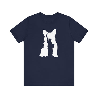 Corgi T-shirt Statue of Liberty