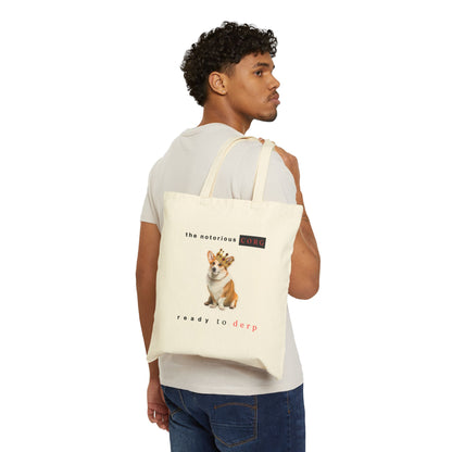 Corgi Canvas Tote Bag Notorious Derp