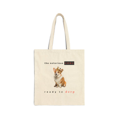 Corgi Canvas Tote Bag Notorious Derp