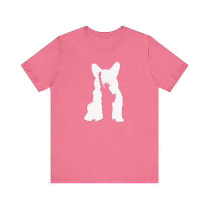 Corgi T-shirt Statue of Liberty