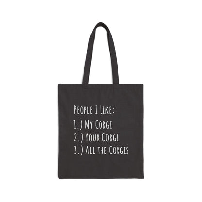 Corgi Canvas Tote Bag People I Like