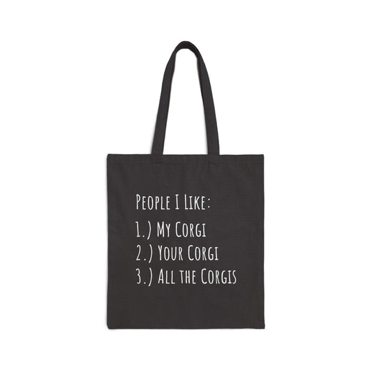 Corgi Canvas Tote Bag People I Like
