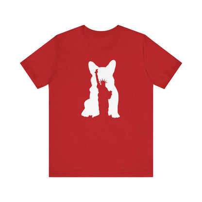 Corgi T-shirt Statue of Liberty
