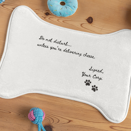 Corgi Dinner Mat Cheese Please