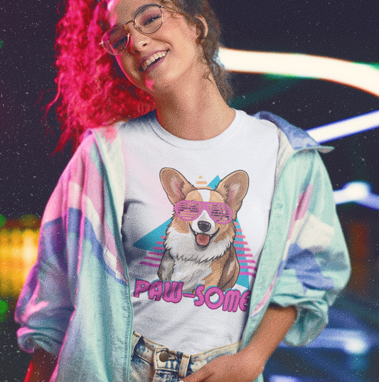 corgi t-shirt clothing shirt 80's 1980 retro awesome