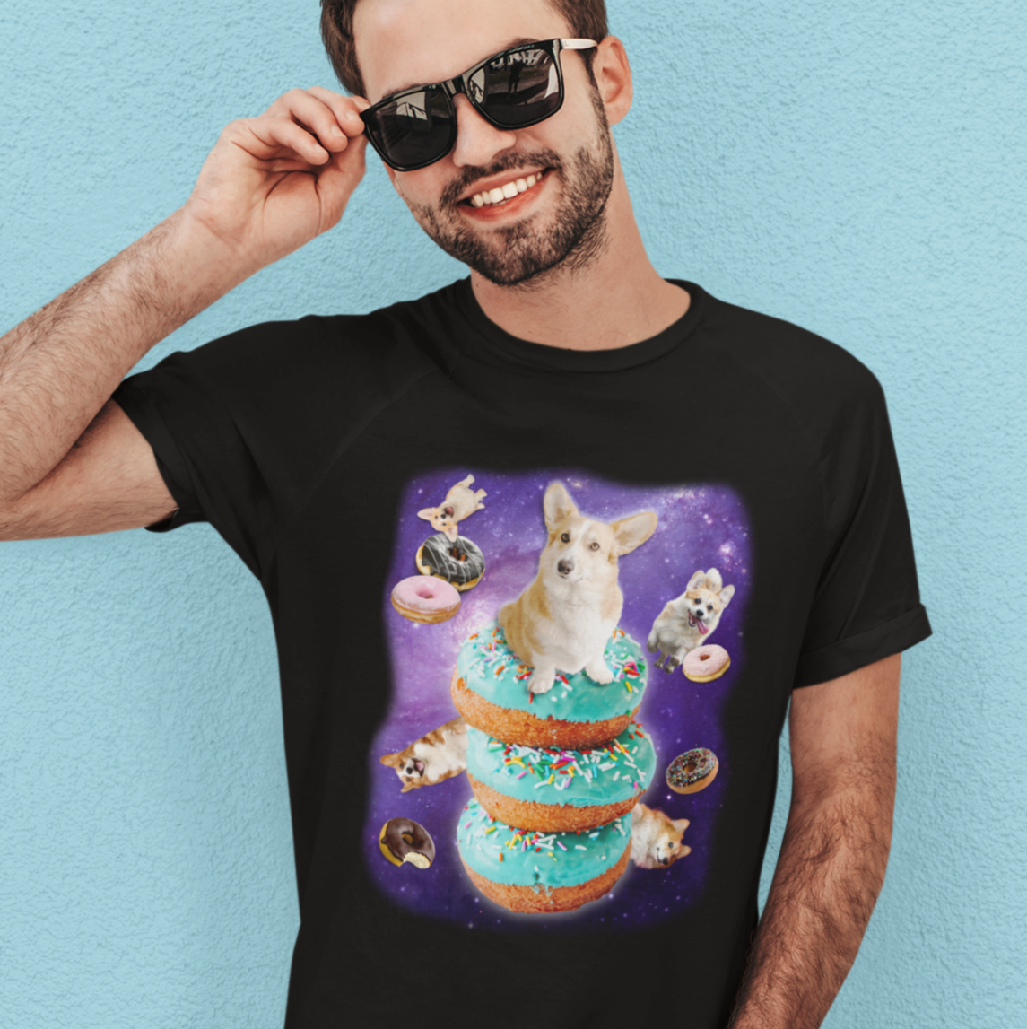 Corgi T-shirt Donuts & Space