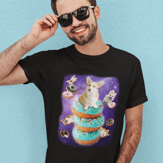 Corgi T-shirt Donuts & Space